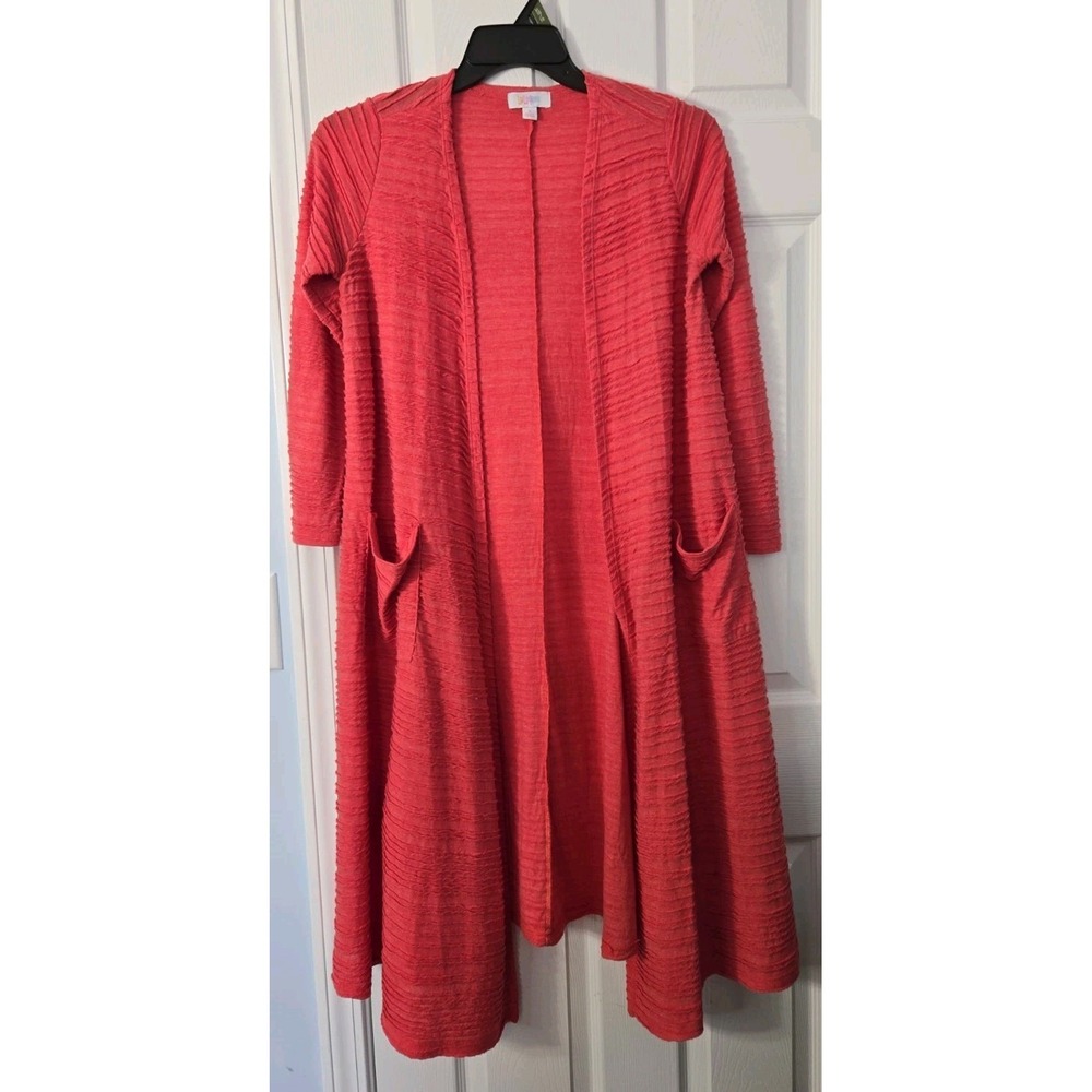 LuLaRoe Sarah Duster Cardigan Burnt Orange heathered Size Small